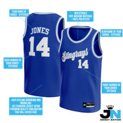 Blue-White Custom Basketball Jersey