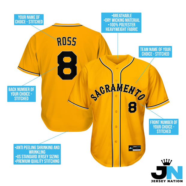 Yellow-Black Custom Baseball Jersey Bulk Customized